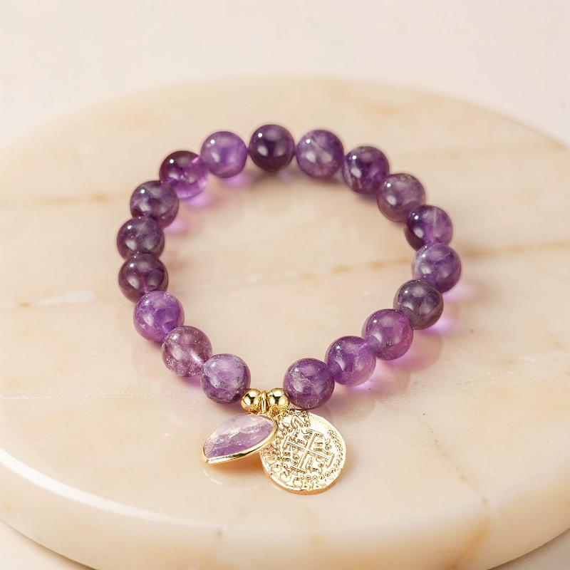 Bracelet Améthyste – Cœur de Royauté