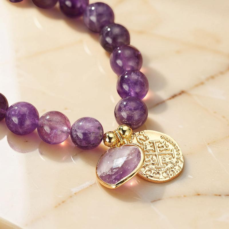 Bracelet Améthyste – Cœur de Royauté