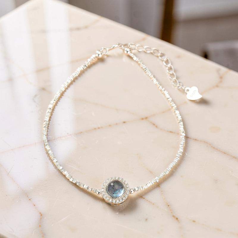 Bracelet Aigue-Marine – Souffle Marin, Argent