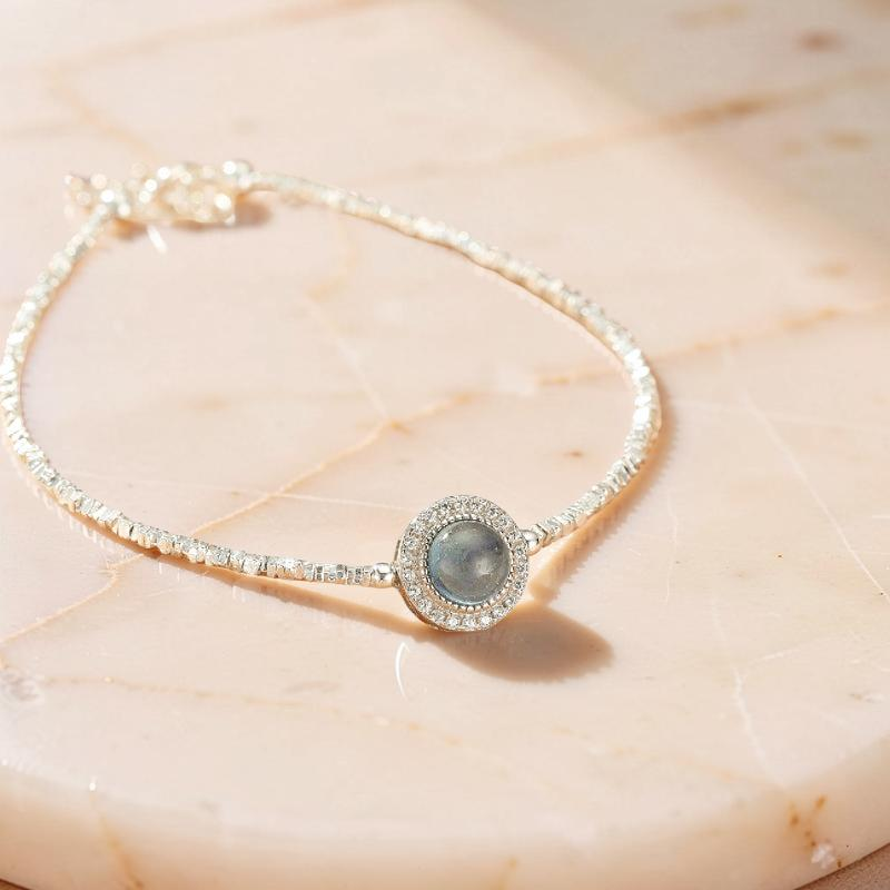 Bracelet Aigue-Marine – Souffle Marin, Argent