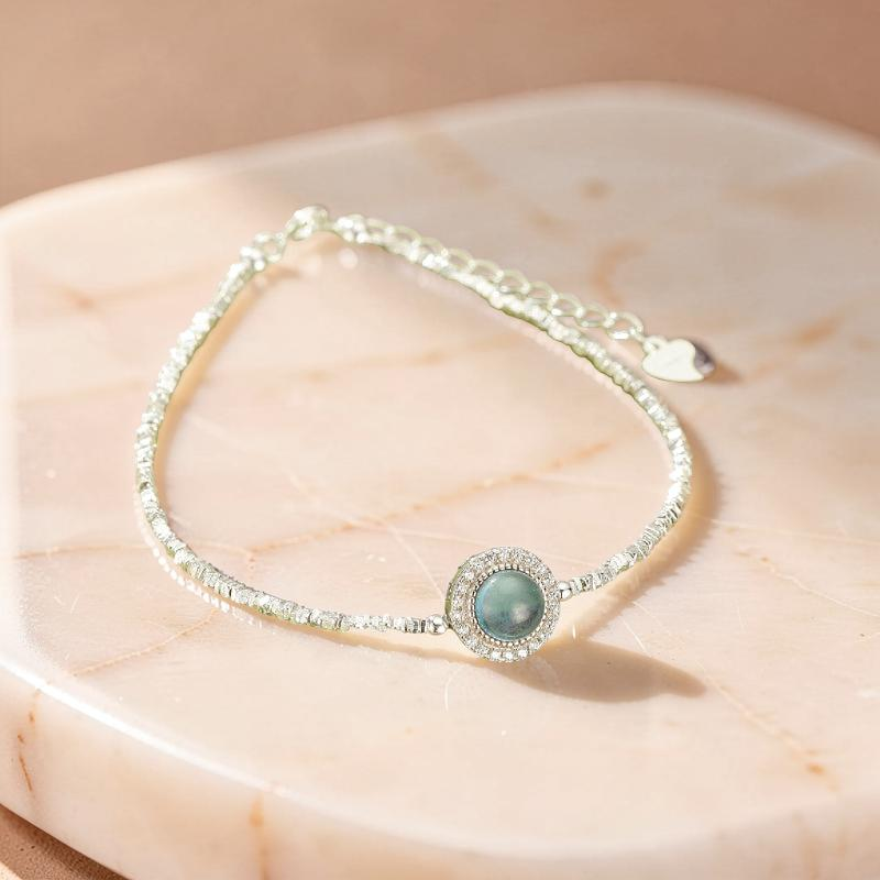Bracelet Aigue-Marine – Souffle Marin, Argent