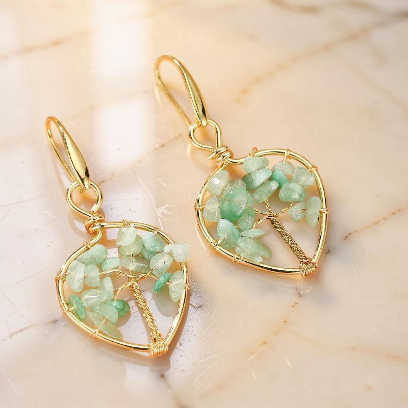 Boucles d'oreilles Améthyste – Arbre Céleste, Cuivre
