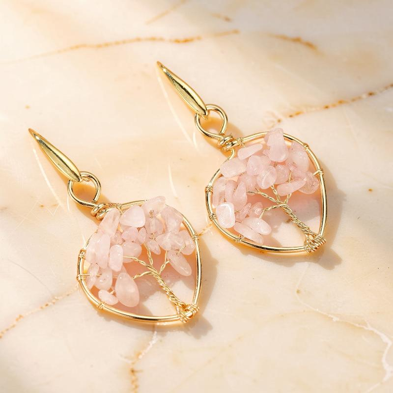 Boucles d'oreilles Améthyste – Arbre Céleste, Cuivre