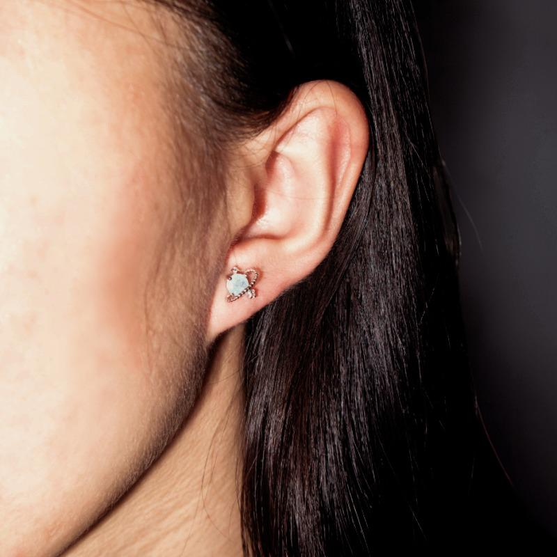 Boucles d'oreilles Aigue marine – Petite Galaxie, Argent