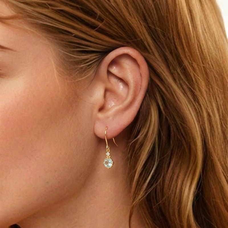 Boucles d'Oreilles Topaze – Éclat d'Elysée, Argent Plaqué Or