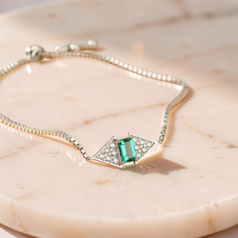 Bracelet Émeraude – Brillance Royale, Argent 925