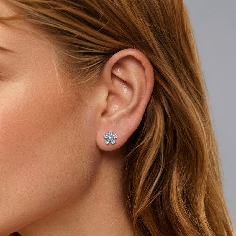 Boucles d'Oreilles Topaze – Fleur D'horizon, Argent
