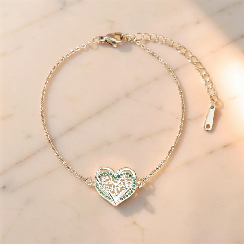 Bracelet Arbre de Vie – Cœur Végétal, Argent