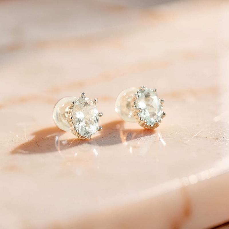 Boucles d'oreilles Aigue marine – Éclat Marin, Argent