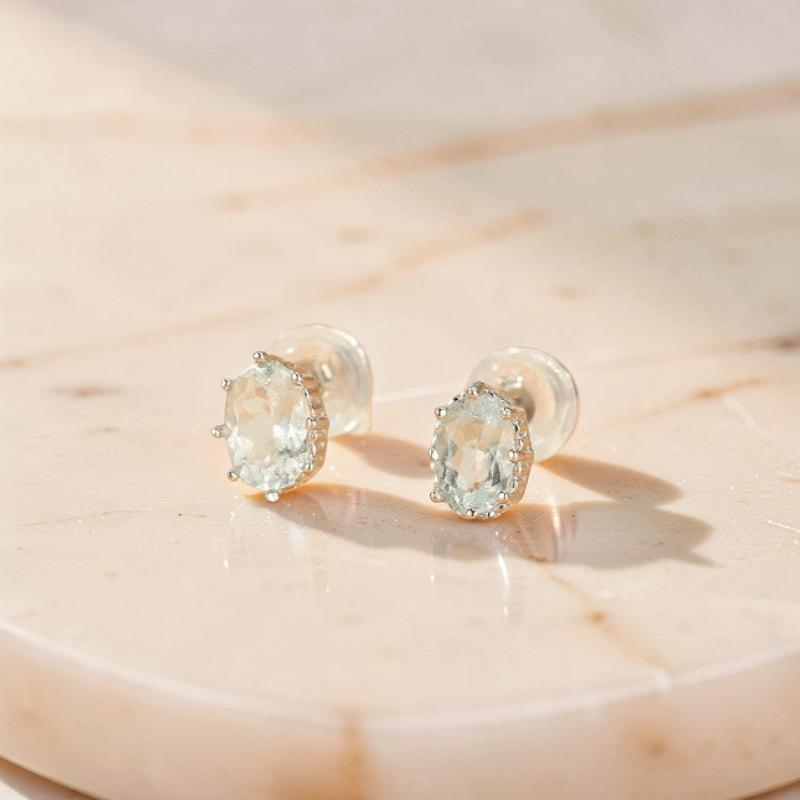 Boucles d'oreilles Aigue marine – Éclat Marin, Argent