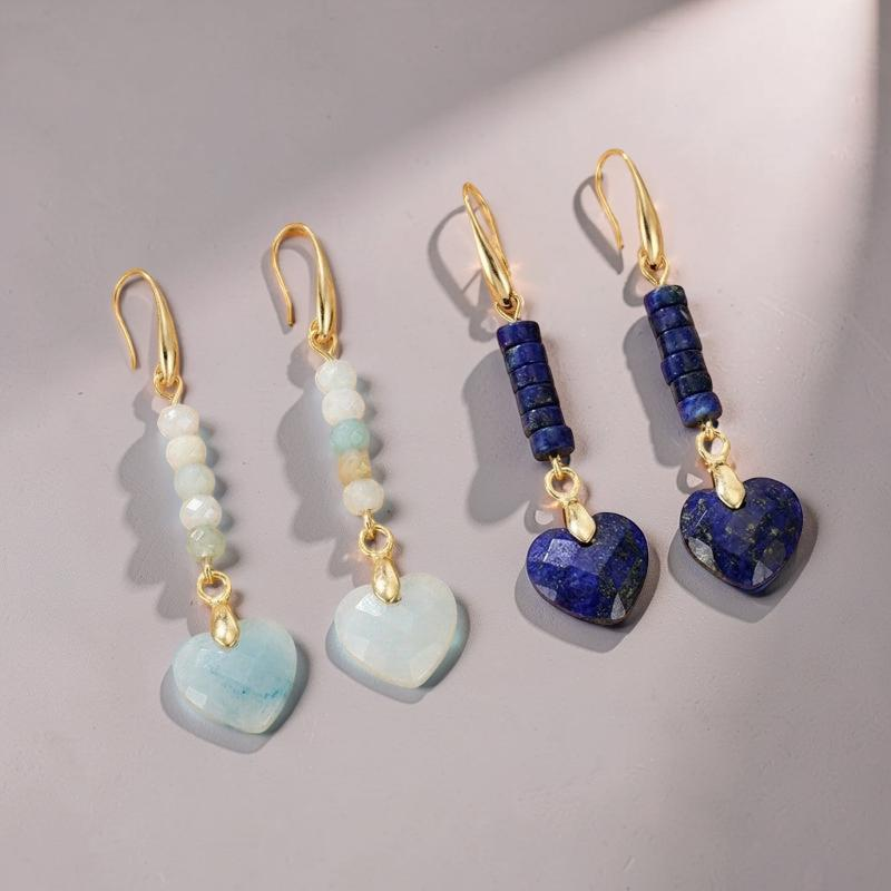 Boucles d'Oreilles Amazonite – Cœur Serein