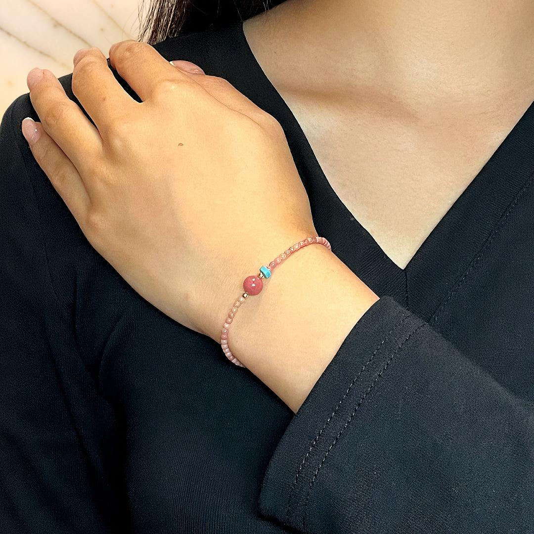Bracelet Rhodonite – Accent Bleu