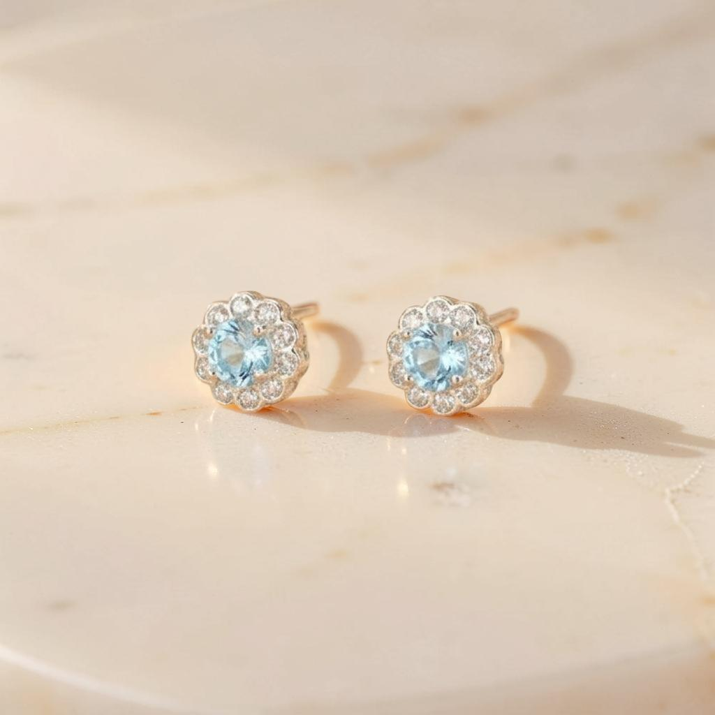 Boucles d'Oreilles Topaze – Fleur d'Eden, Argent