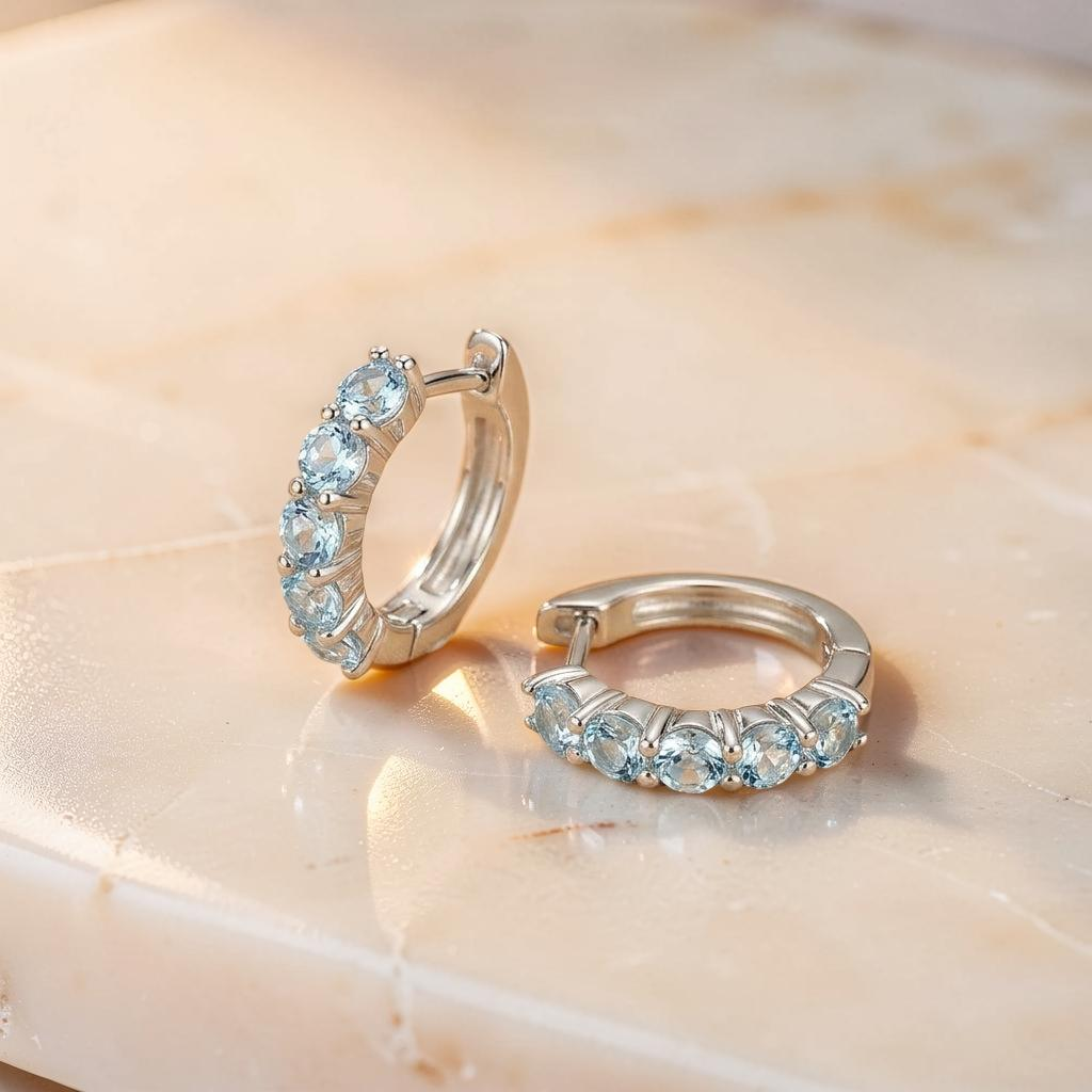 Boucles d'oreilles Topaze – Bienveillance Céleste, Argent