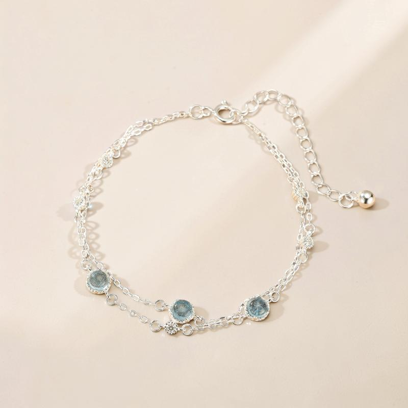 Bracelet Aigue-Marine – Sérénité Bleue, Argent 925