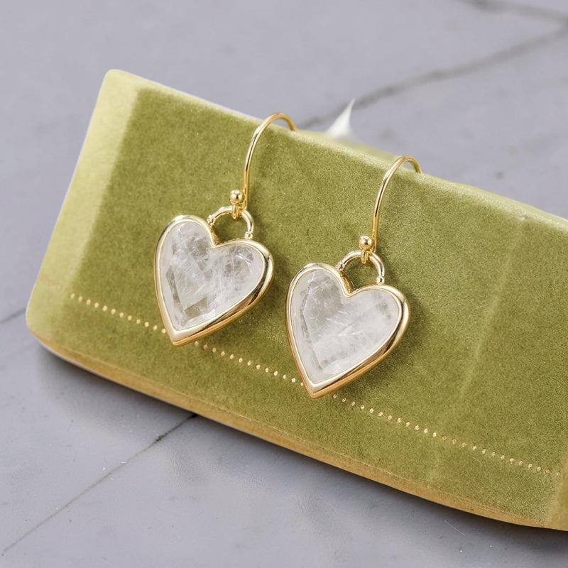 Boucles d'Oreilles Labradorite – Cœur Mystique