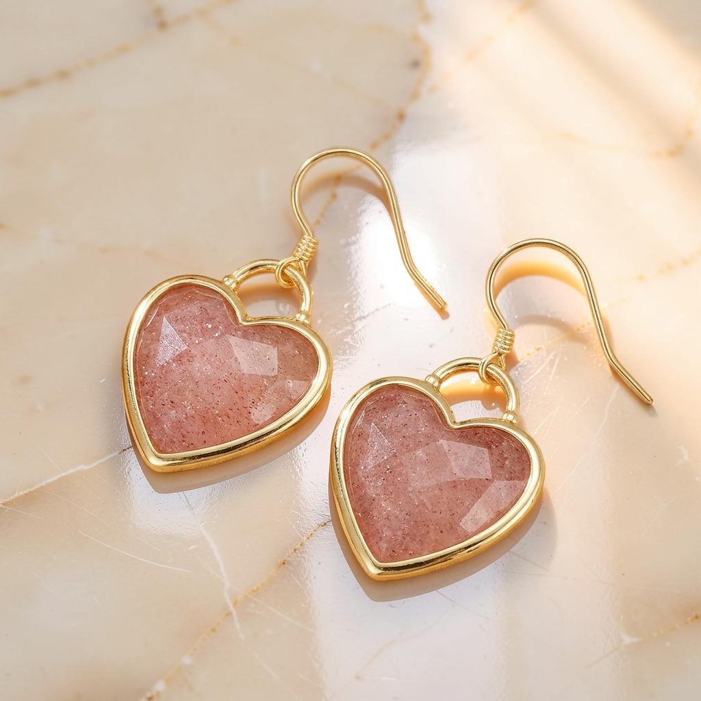 Boucles d'Oreilles Labradorite – Cœur Mystique