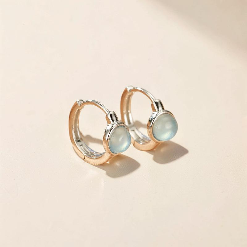 Boucles d'oreilles Aigue marine – Lumière Marine, Argent