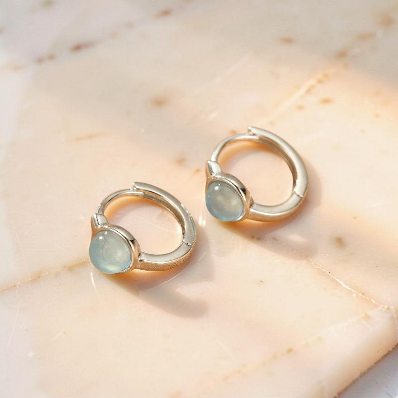 Boucles d'oreilles Aigue marine – Lumière Marine, Argent
