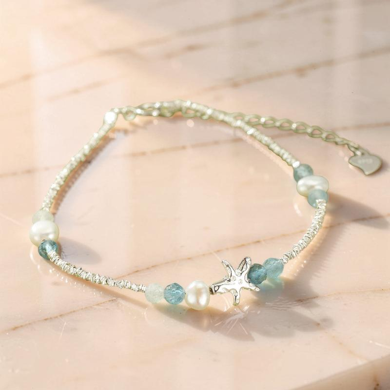 Bracelet Aigue-Marine – Vol Marin, Argent S925