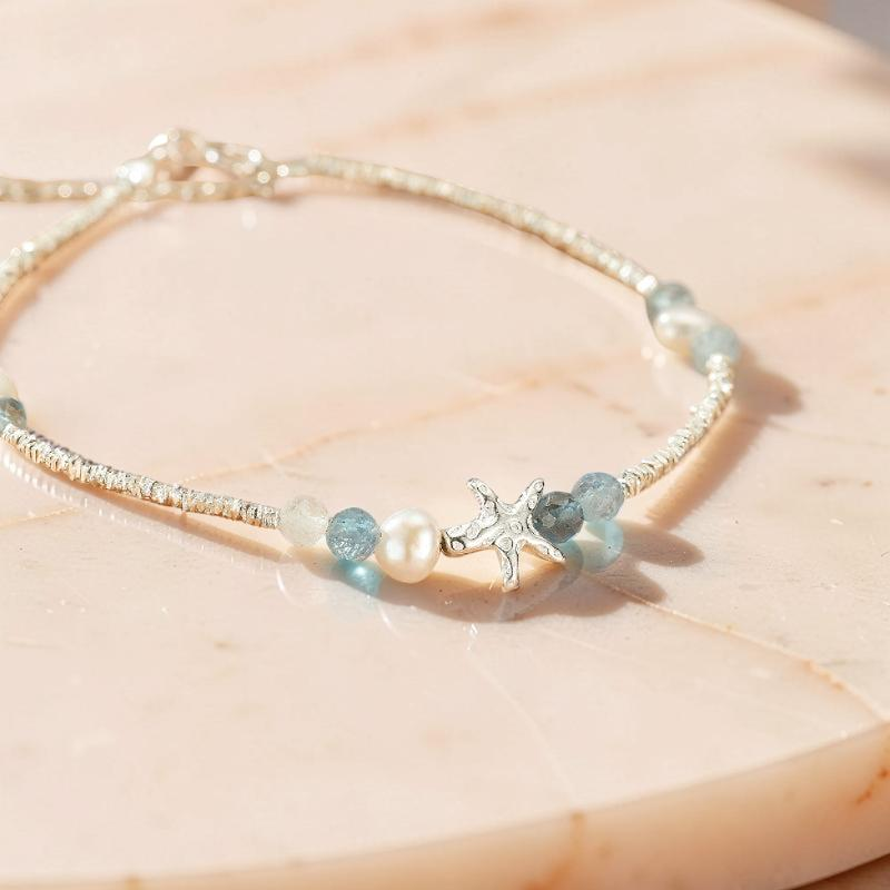 Bracelet Aigue-Marine – Vol Marin, Argent S925