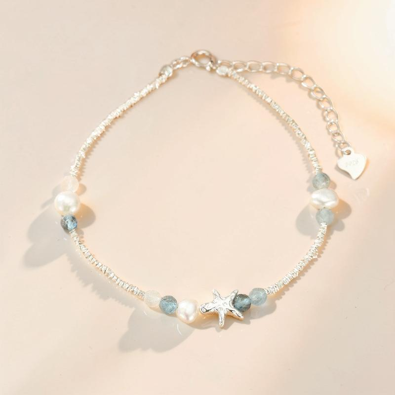 Bracelet Aigue-Marine – Vol Marin, Argent S925