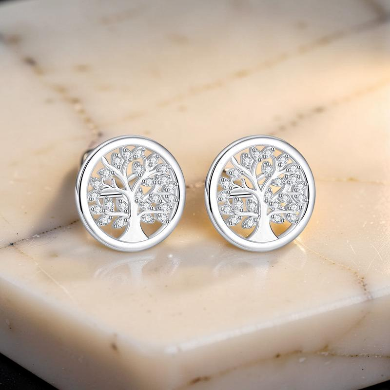 Boucles d'Oreilles Arbre de Vie – Harmonie Sacrée, Argent S925