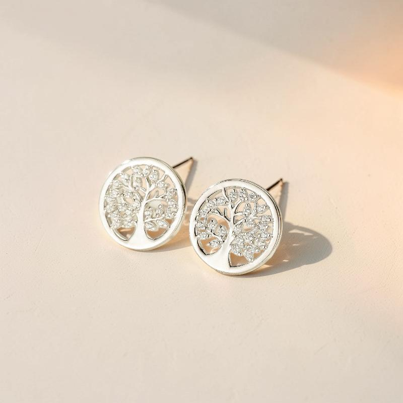 Boucles d'Oreilles Arbre de Vie – Harmonie Sacrée, Argent S925
