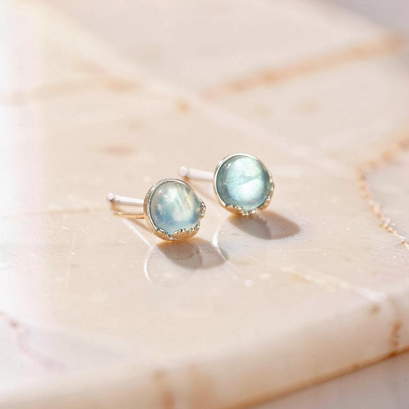 Boucles d'oreilles Aigue marine – Océan Serein, Argent