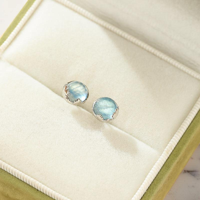 Boucles d'oreilles Aigue marine – Océan Serein, Argent