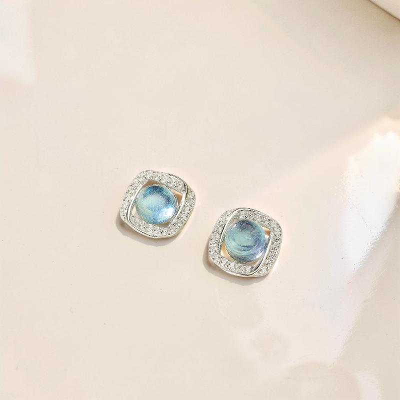 Boucles d'oreilles Aigue marine – Onde Marine, Argent