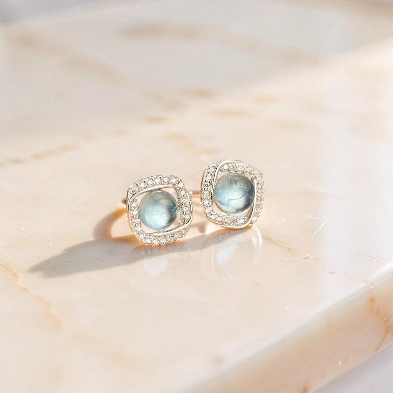 Boucles d'oreilles Aigue marine – Onde Marine, Argent