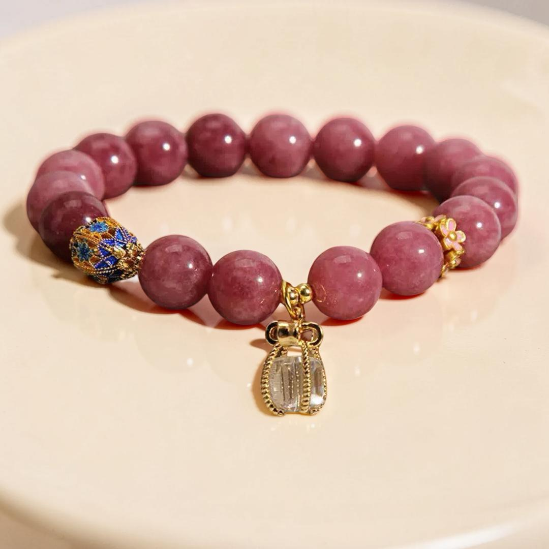 Bracelet Tourmaline Rose et Cristal de Roche – Éveil du Cœur