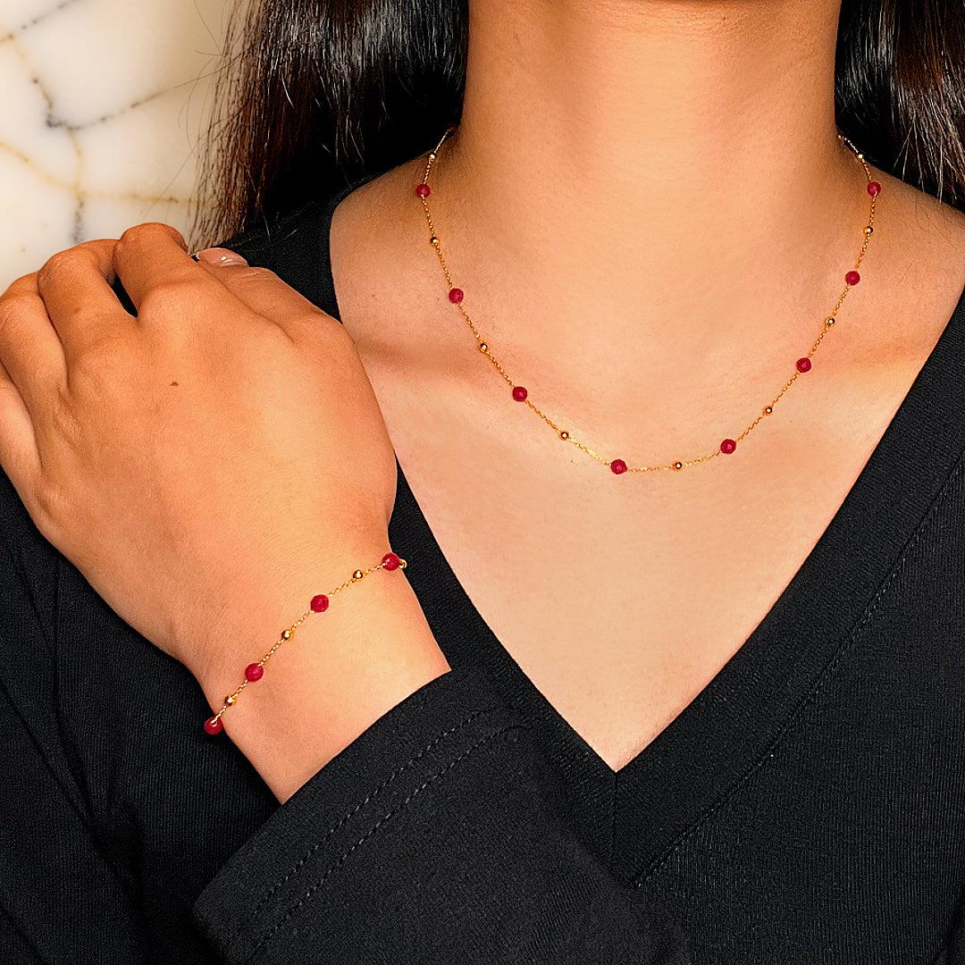 Bracelet Cornaline – Lumière Passionnée, Argent Plaqué Or