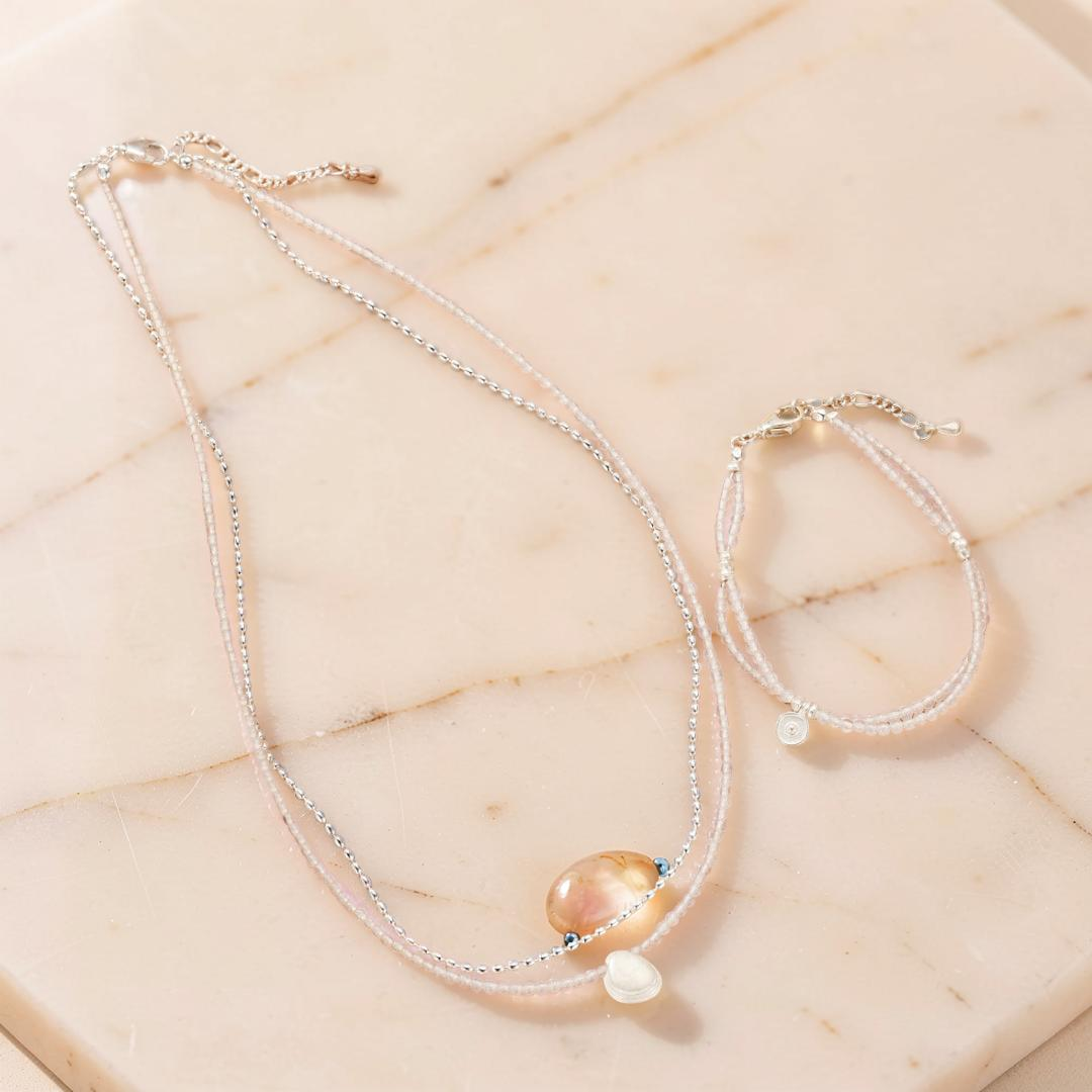 Bracelet Cristal de Roche – Goutte Discrète, Argent