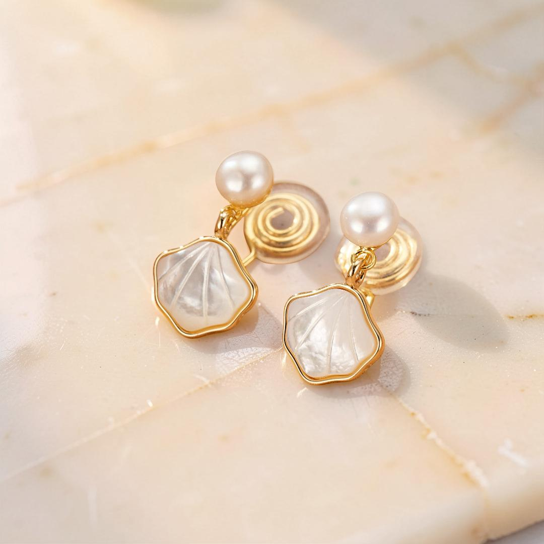 Boucles d’Oreilles Perle – Éclat Marin