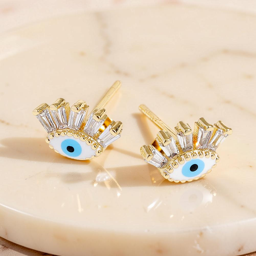 Boucle d’oreille Mauvais Œil Regard en Cristal