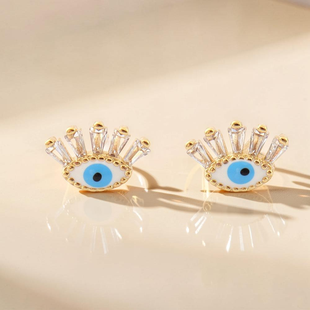 Boucle d’oreille Mauvais Œil Regard en Cristal