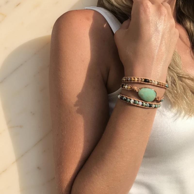 Bracelet Agate – Esprit Aventure, Cuir
