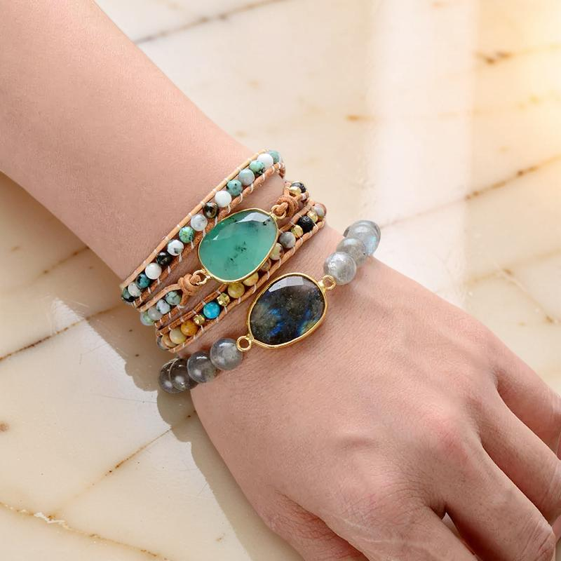 Bracelet Agate – Esprit Aventure, Cuir