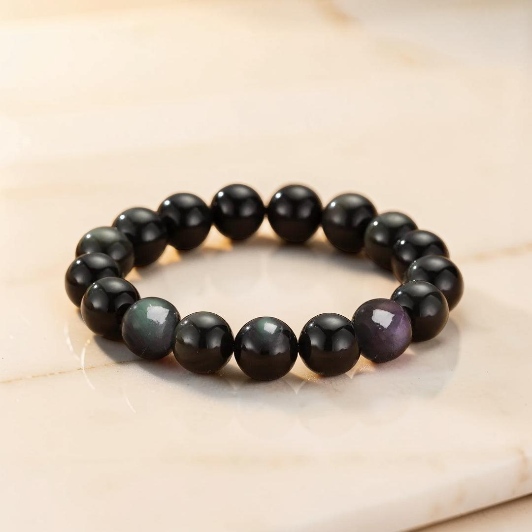 Bracelet Obsidienne Arc-en-Ciel – Énergie Subtile