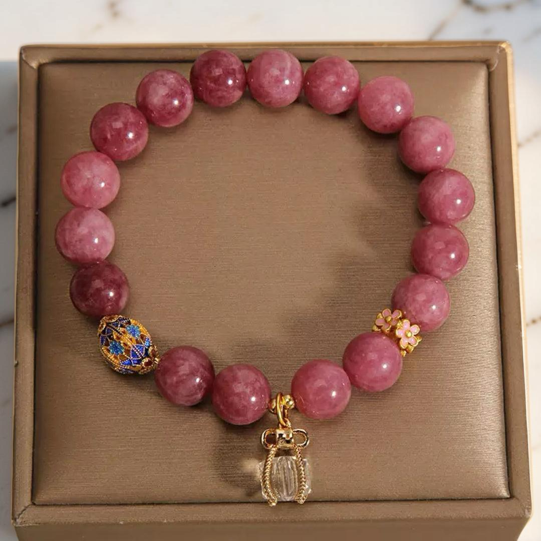 Bracelet Tourmaline Rose et Cristal de Roche – Éveil du Cœur