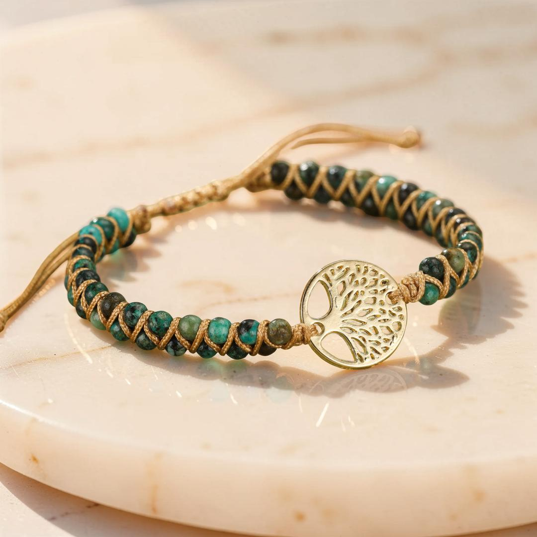 Bracelet Arbre de Vie Jaspe Africain - Bonheur