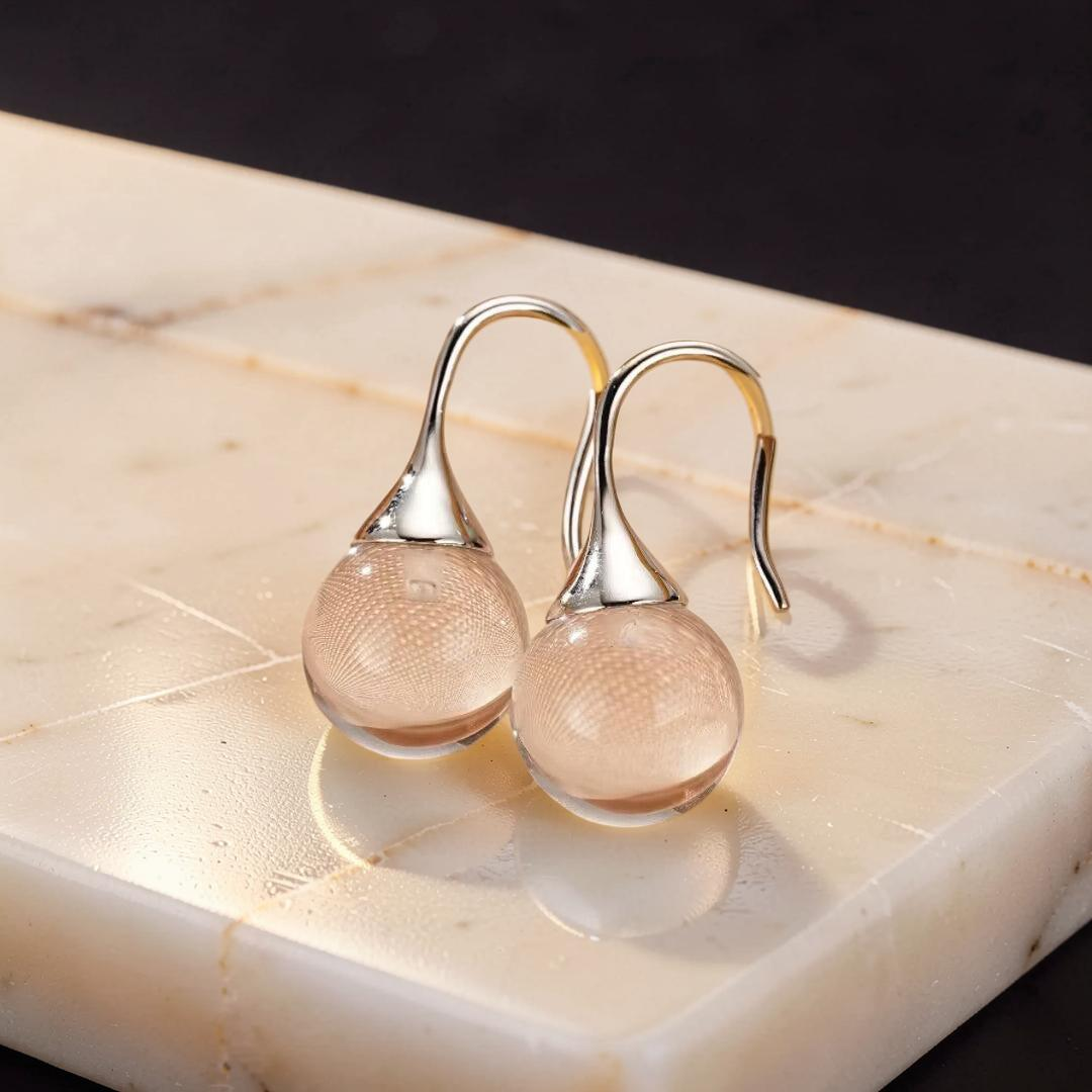 Boucles d'Oreilles Cristal de Roche – Lumière Pure, Argent