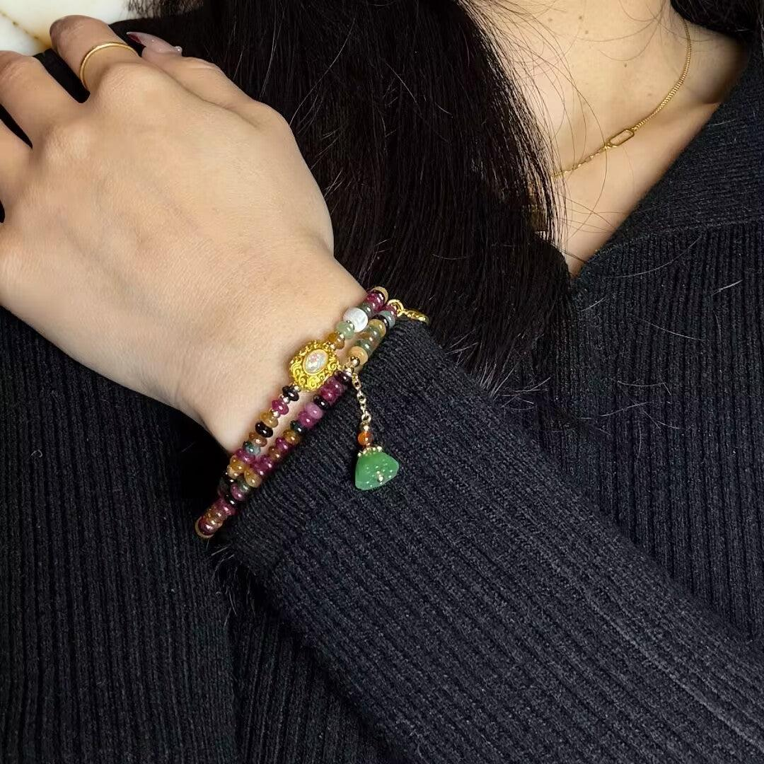 Bracelet Tourmaline Lotus – Éveil Spirituel