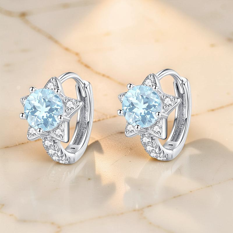 Boucles d'Oreilles Topaze – Éclat Stellaire, Argent