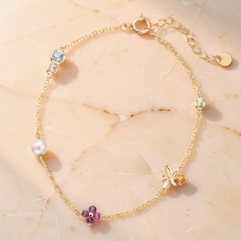 Bracelet Cornaline – Jardin Enchanté, Argent