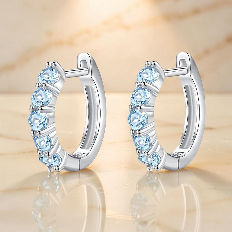 Boucles d'oreilles Topaze – Bienveillance Céleste, Argent