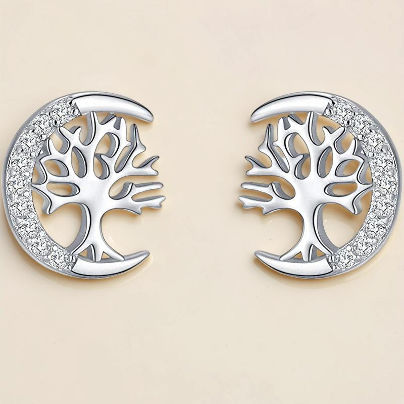 Boucles d'oreilles Arbre de Vie – Arbre Céleste, Argent S925