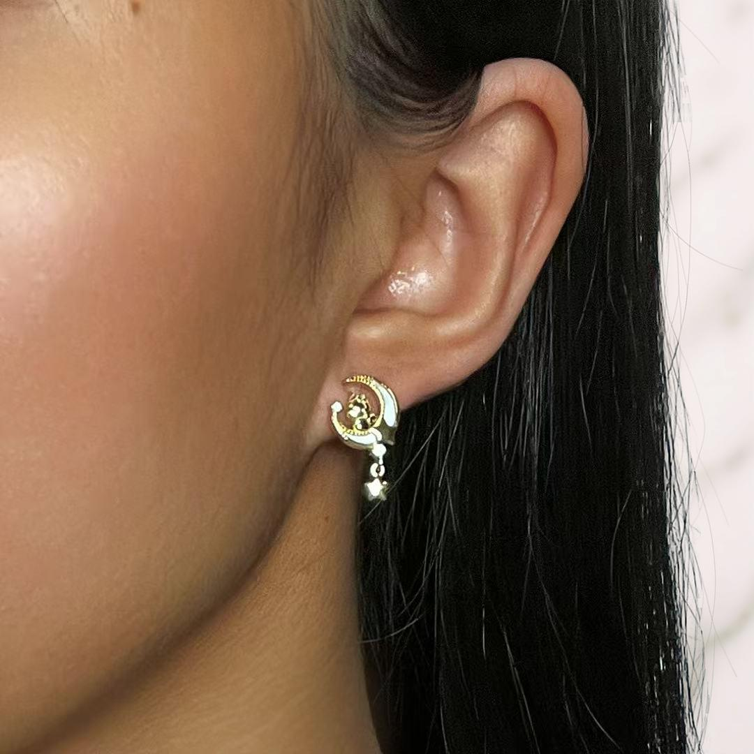 Boucles d’oreilles Cheval – Rêve Étoilé, Argent Plaqué Or